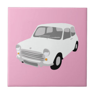 Retro-Auto Rosa und Weißes Kachel