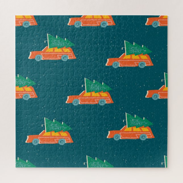 Retro-Auto-Weihnachtsbaum-Muster (Vertikal)