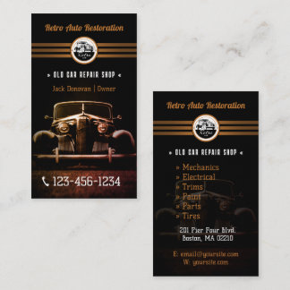 Retro-Auto-Wiederherstellung | Repair Shop elegant Visitenkarte
