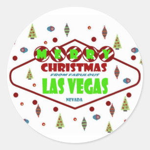 Rétro autocollant de Las Vegas Christma