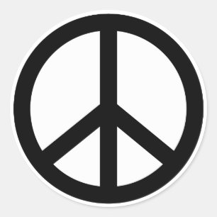 Rétro autocollant rond de signe de paix