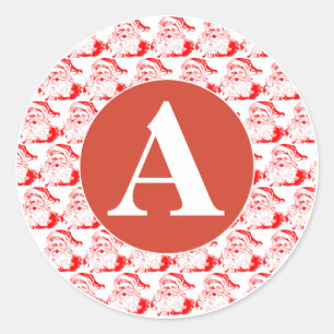 RÉTRO autocollant ROUGE ET BLANC INITIAL FAIT SUR