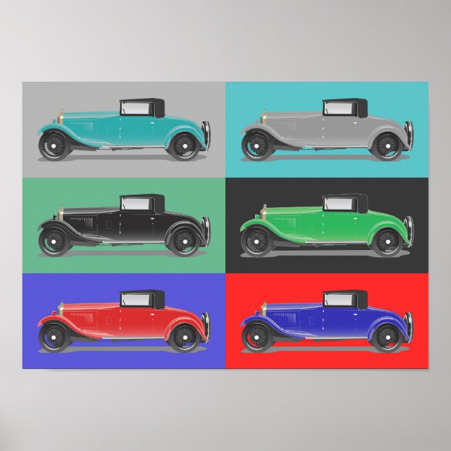 Retro-Autokunst Poster (Vorne)