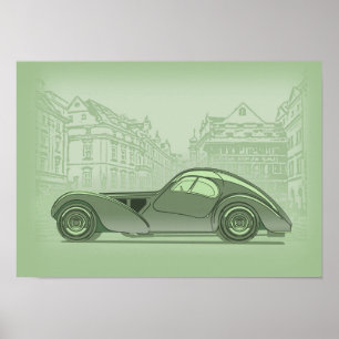 Retro-Autokunst Poster