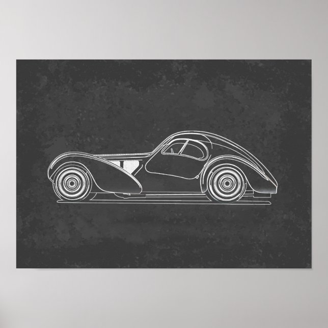 Retro-Autokunst Poster (Vorne)