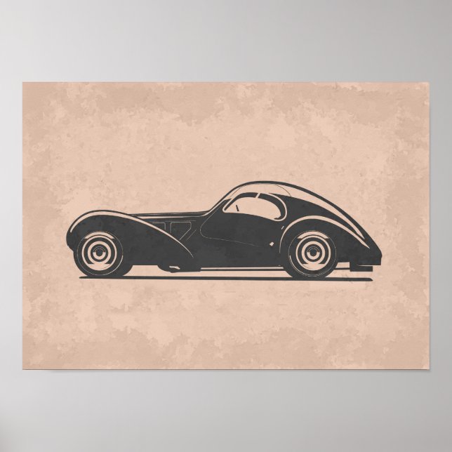 Retro-Autokunst Poster (Vorne)