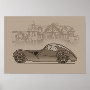 Retro-Autokunst Poster