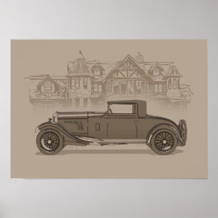 Retro-Autokunst Poster
