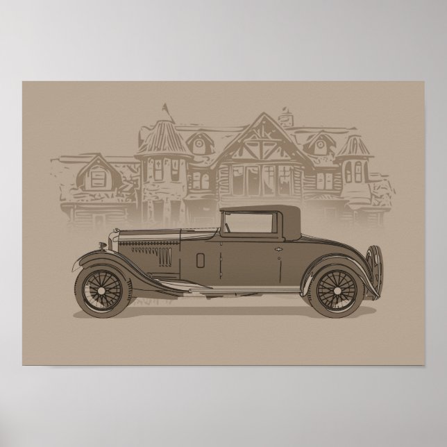 Retro-Autokunst Poster (Vorne)