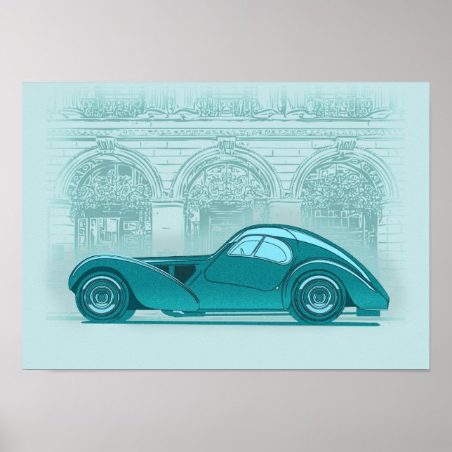 Retro-Autokunst Poster (Vorne)