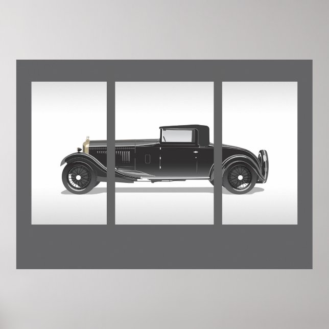 Retro-Autokunst Poster (Vorne)