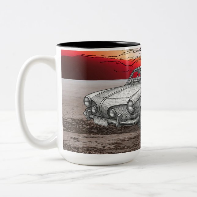 Retro-Automotiv-Illustration Tasse (Links)