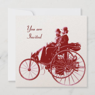 RETRO-AUTOS 2 , AUTO RESTAURIERUNG , gold rot brau Einladung