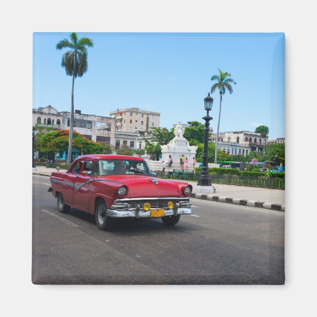 Retro-Autos auf der Straße von Havanna Magnet (Vorne)