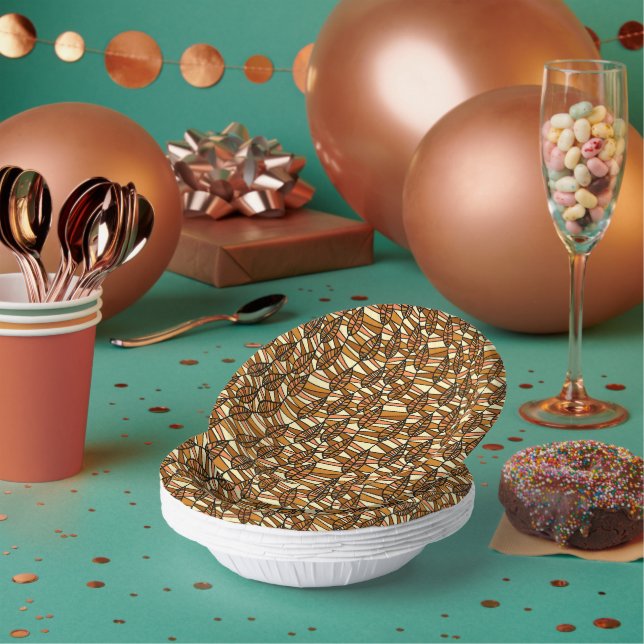 Retro Autumn Paper Bowls Pappteller (Multi)