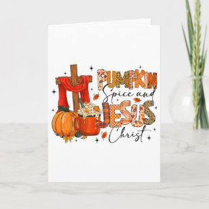 Retro Autumn Pumpkins Gewürz und Jesus Christus Fa Karte