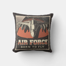 Retro Aviation Airforce Throw Kissen