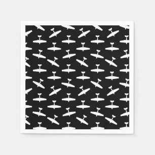 Retro Aviation Theme Airplanes Drucken Sie Flugzeu Serviette