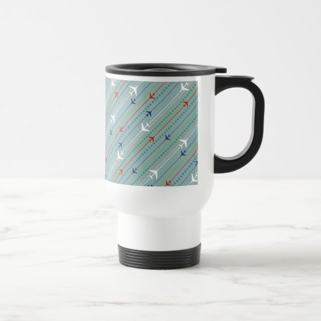 Retro Avion Motif Voyage Mug (Droite)