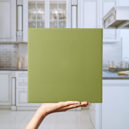 Retro Avocado Green Solid Color Tile Fliese