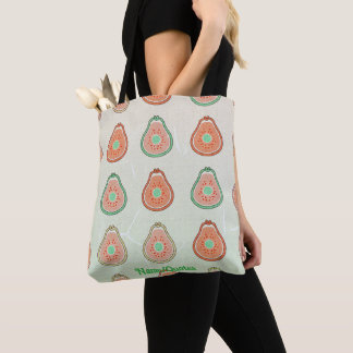 Retro-Avocado-Muster – Pfirsich und Mintgrün Tasche