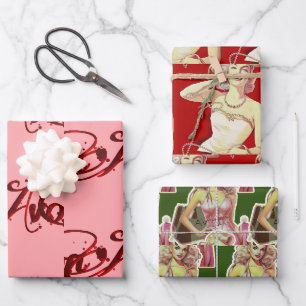 Retro Avon Christmas Geschenkpapier Set