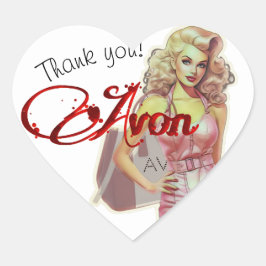 Retro Avon Representative Business Card Herz-Aufkleber