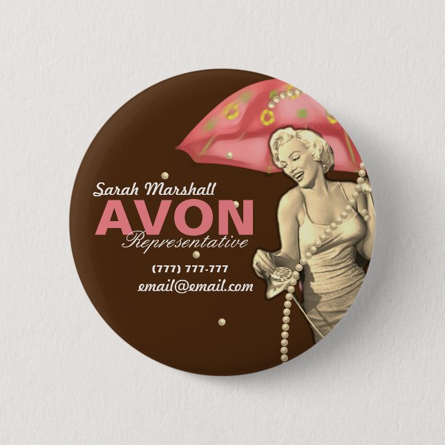 Retro Avon Vertreter Button (Vorderseite)