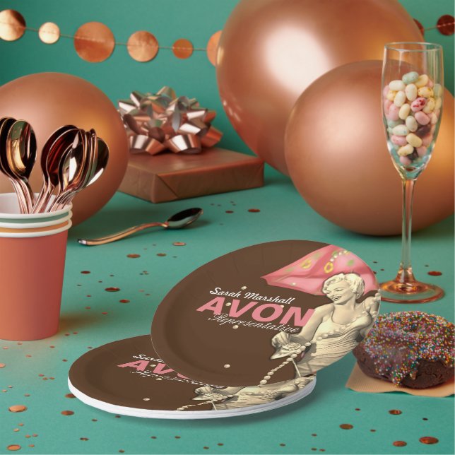 Retro Avon Vertreter Pappteller (Multi)