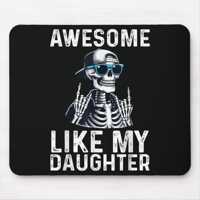 Retro Awesome Like My Daughter Funny Dad Parents D Mousepad (Vorne)