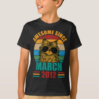 Retro Awesome seit März 2012 10. Geburtstag 10 Ja T-Shirt