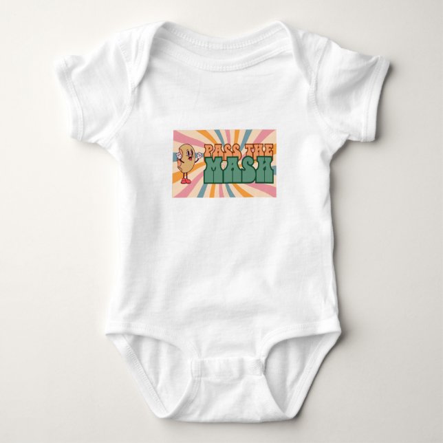 Retro Baby Bodysuit "Pass the Mash" Strampler (Vorderseite)