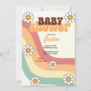 Retro Baby Dusche Einladung