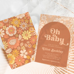 Retro Baby Dusche Einladung   Boho Baby Shower
