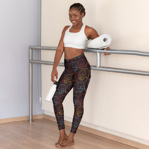 Retro Baby Elephant Capri Leggings