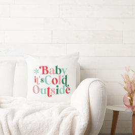 Retro Baby Es ist kalt draußen Weihnachten Kissen