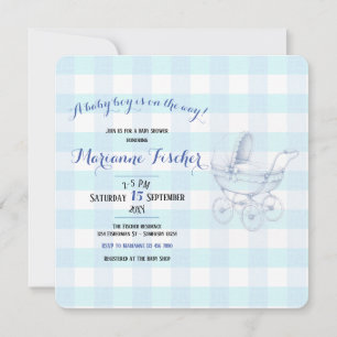 Retro-Baby-Jungen-Spritzen-Einladung