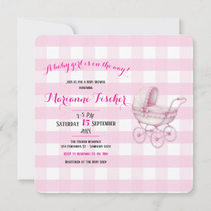Retro-Baby-Mädchen-Party-Einladung