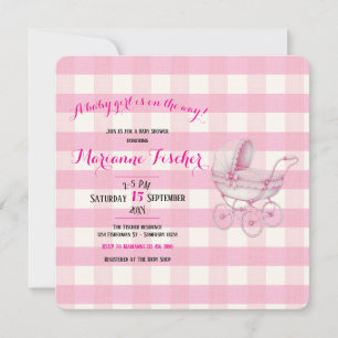 Retro-Baby-Mädchen-Party-Einladung
