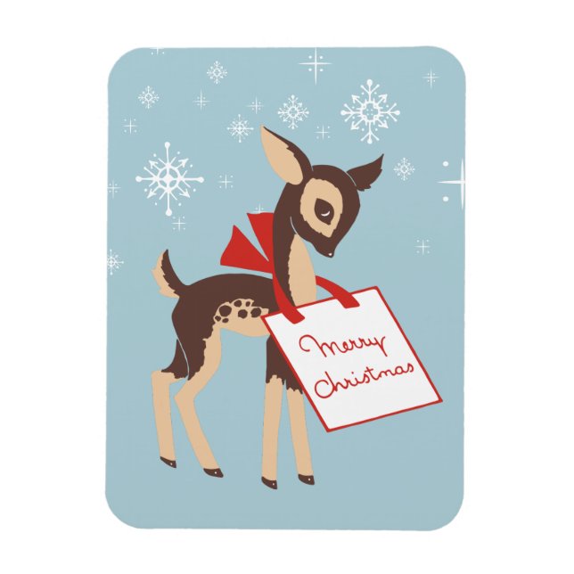 Retro Baby Reindeer | Chrismas Flexible Magnet (Vertikal)