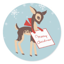Retro Baby Reindeer | Weihnachtsaufkleber