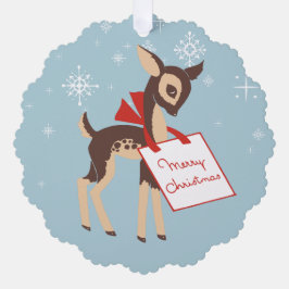 Retro Baby Reindeer | Weihnachtskarte für Papier Ornament Karte