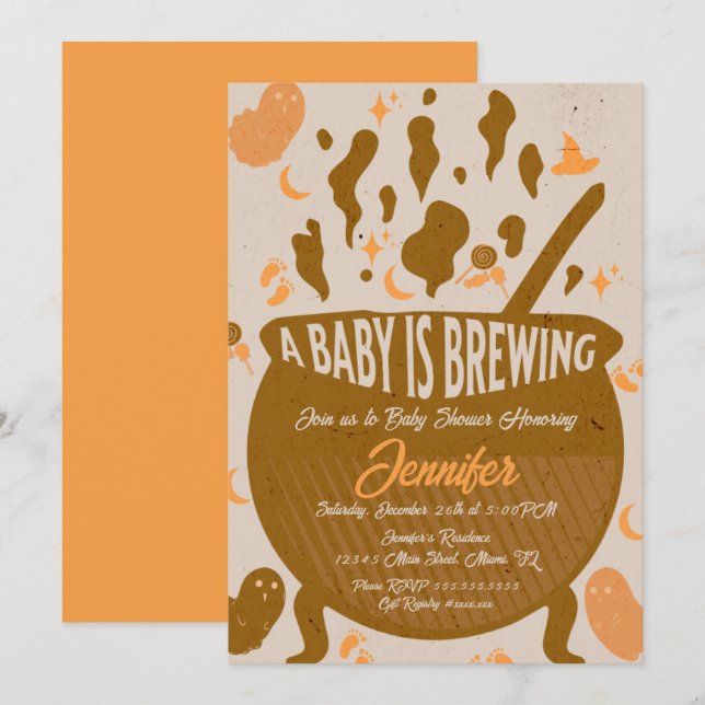 Retro Baby wird Baby Dusche Party Einladung (Vorne/Hinten)