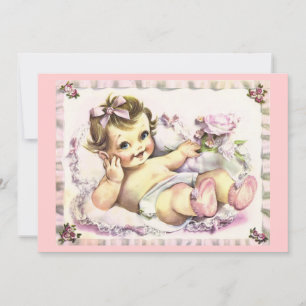 Retro Babydusche der 50er Jahre Einladung