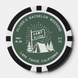 Retro Bachelor Party Weekend im Wald Green Pokerchips