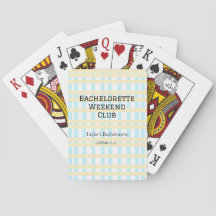 RETRO BACHELORETTE WEEKEND CLUB BLAUE GELBE DATUM