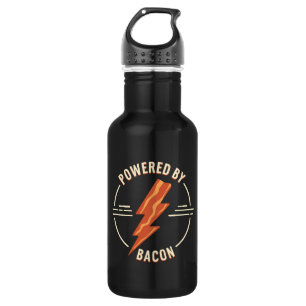 Retro Bacon Lover Funny Food Design mit Blitz Edelstahlflasche