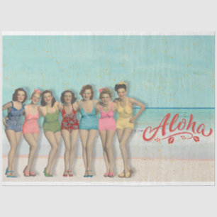 Retro-Bade-Schönheiten-Decoupage-Papier Seidenpapier