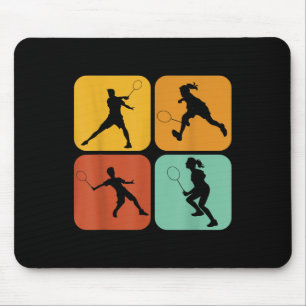 Retro Badminton I Schläger I Federball I Badminton Mousepad