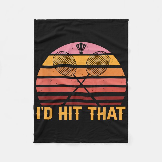 Retro Badminton Id Hit That  Fleecedecke (Vorderseite)